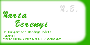 marta berenyi business card