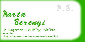 marta berenyi business card